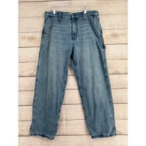 Madewell Flannel Lined Carpenter Jeans Mens 36x31 Blue Medium Wash Denim